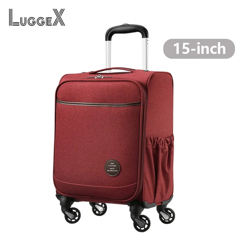 LUGGEX Luggage with Spinner Wheels - Polycarbonate Aluminum Hard Shell Suitcase Zipperless Carry-On 20-Inch, Black