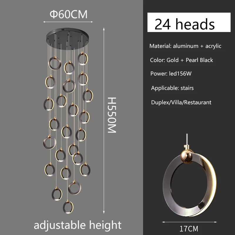 Modern luxury chandelier.  Creative design.  Suitable for villas, duplexes, hotels, restaurants.  Home lighting