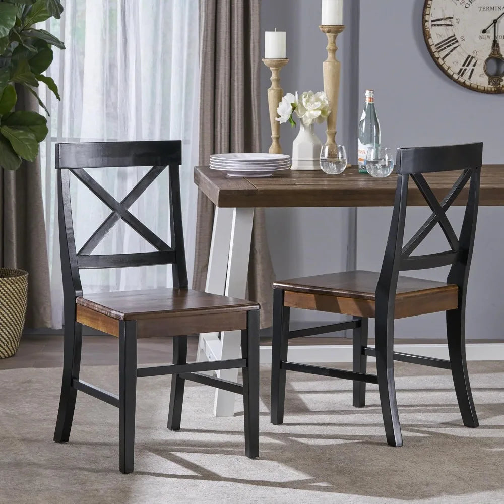 Wood Dining Chairs, Farmhouse Country Side Chairs,Wooden Armless Chairs Kitchen Dining Room Home Living Room Heavy Duty Acacia