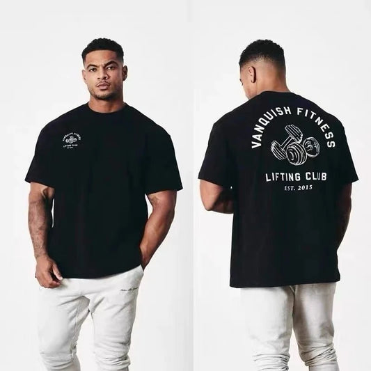 Fitness Sports T-shirt Men's Summer Fashion Loose and Comfortable Short-sleeved Cotton Crew Neck Top Men's and Women's T-shirt