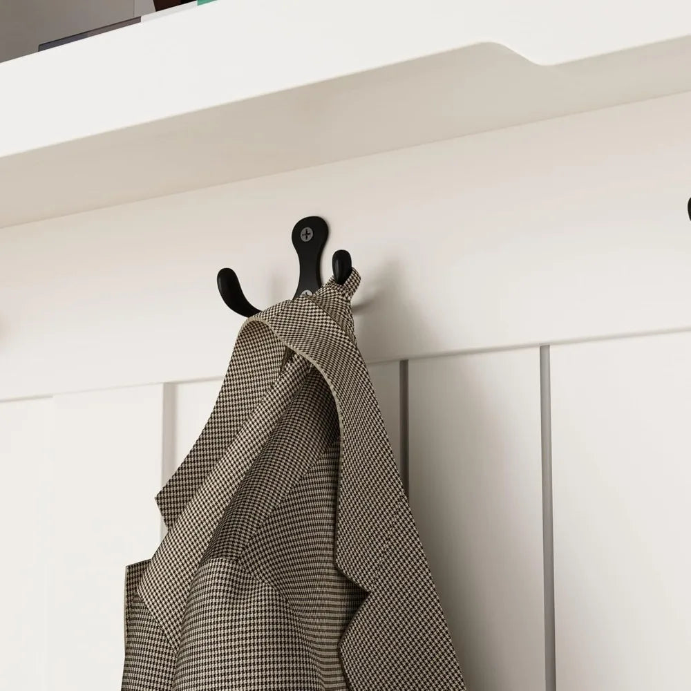 Entryway Hall Tree with Bench, Mudroom Coat Rack and Shoe Storage, Hanging Hooks, Mudroom Storage Organizer