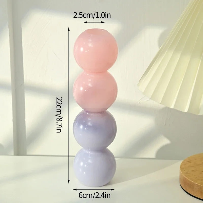 Nordic Glass Bubble Vases Hydroponic Flower Vase Creative Spherical Flower Vases Stained Bubble Glass Vase Home Office Decor