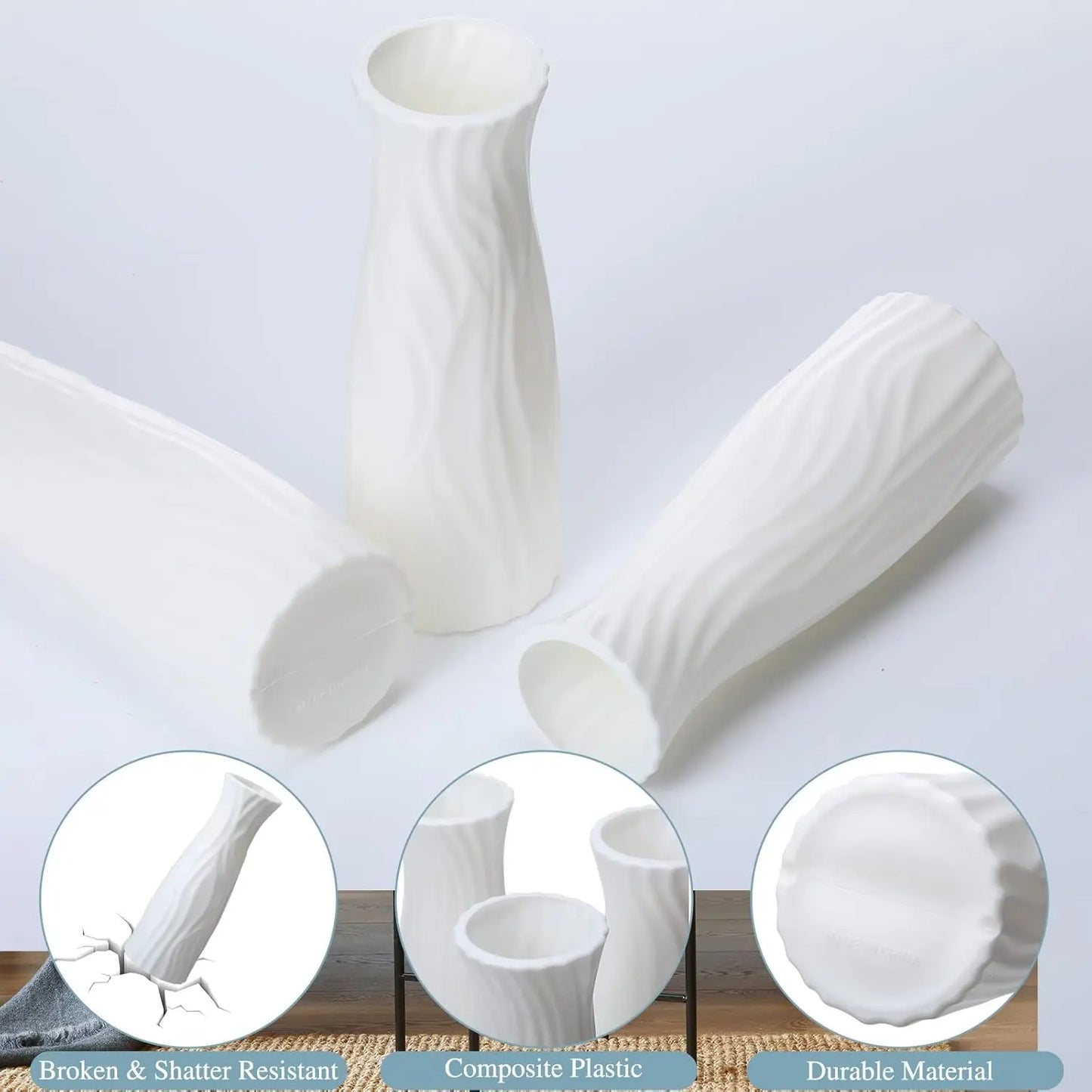 6-20Pack Plastic Flower Vases Bulk Small Nordic Floral Vases Unbreakable Bud Vase for Table Centerpiece Wedding Party Decor