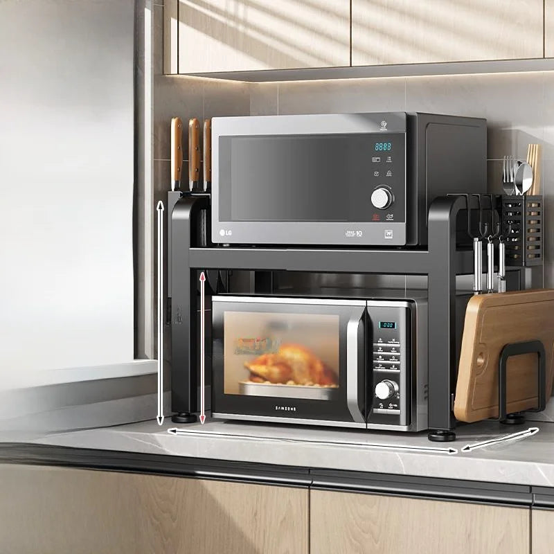 Kitchen Microwave Oven Ra Multi-Functional Home Countertop Rice Cooker Oven Storage Support Exble Organization elf