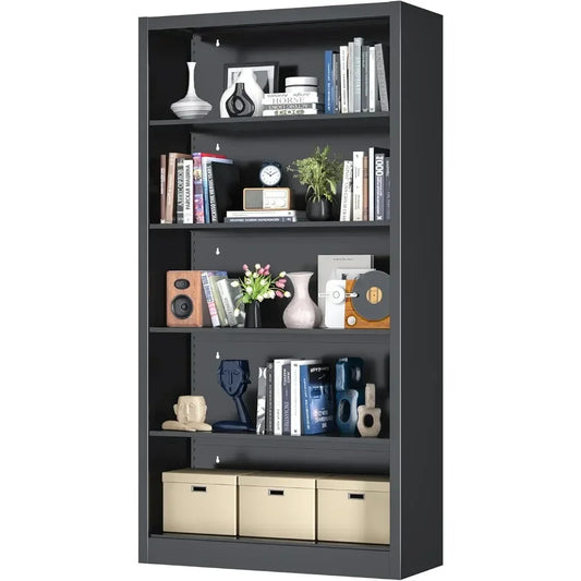 Book Shelf, 14" Deep Bookshelves Cases for Books, Garage Kit, CDs, Decor, 66" Tall Bookcase for Home Office Library Living Room