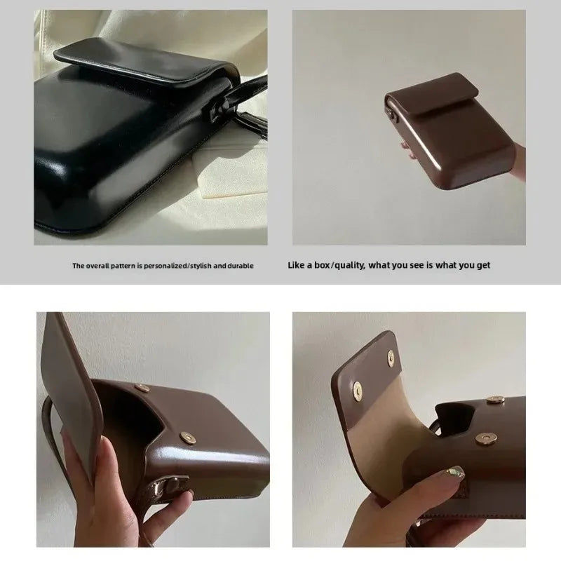 New Women Handbags Fashion Pu Leather Shoulder Bags Female Luxury Large Capacity Crossbody Bags Small Solid Flap Phone Purse