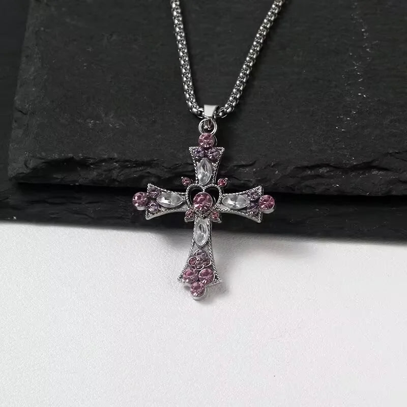 European And American Fashion Personality Retro Gothic Cross Necklace For Men And Women Street Hip-Hop Trendsetters Versatile Pe