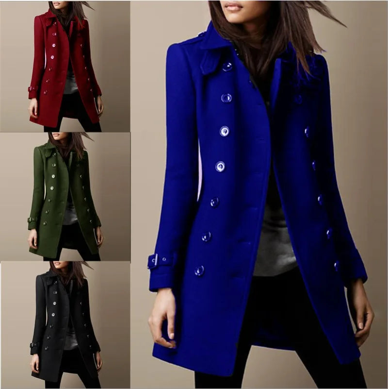 Autumn and Winter Double-breasted Casual Jacket Women's Clothing