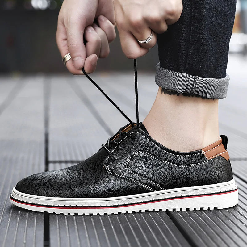 Golden Sapling Casual Business Shoes for Men Flats Leather Footwear Men's Leisure Derby Shoe Businessmen Dress Formal Loafer