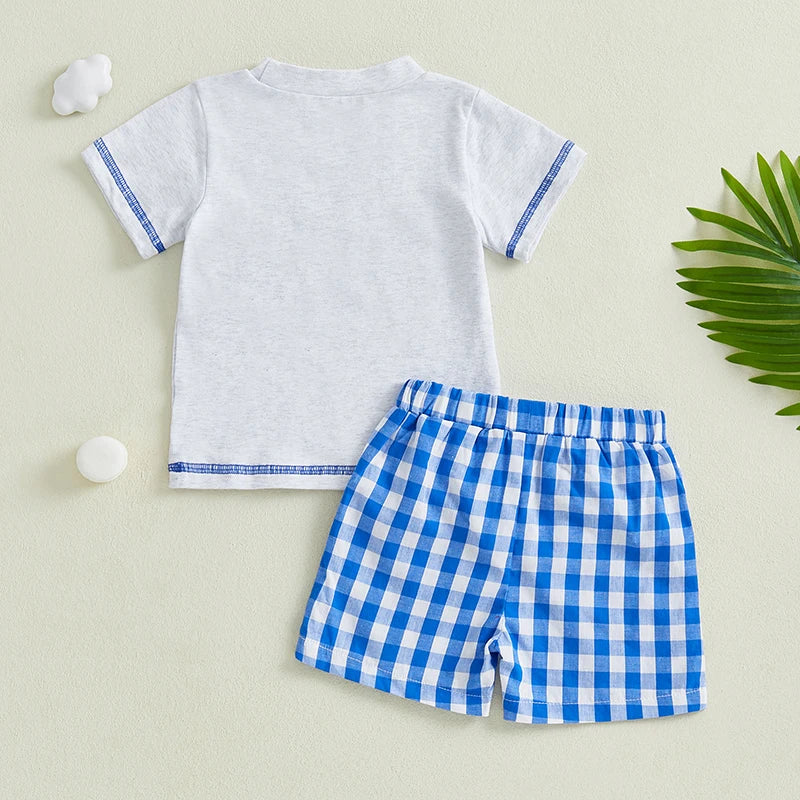 2024-12-13 Lioraitiin Toddler Baby Boy Golf Outfit Short Sleeve T-shirt Top and Shorts Set Golf Birthday 2Pcs Summer Clothes