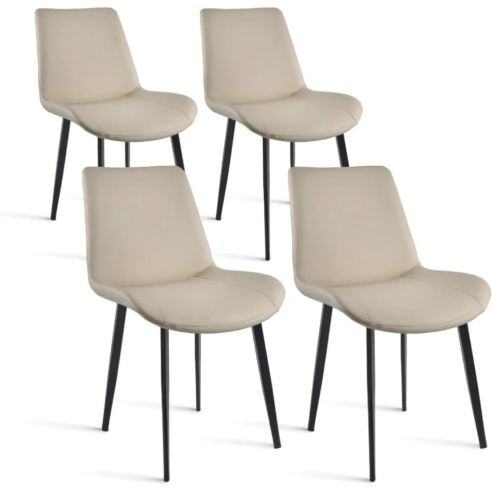 Dining Chairs, Modern PU Leather Dining Room Chair with Sturdy Metal Legs, Upholstered Seat Dinner Chairs Accent Side Chairs