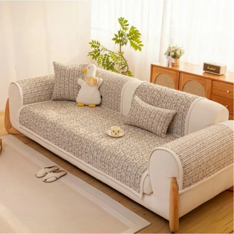 Chenille Sofa Covers for Living Room  Season Universal Sofa Cushion Modern Simple Non-Slip Sofa Mat for Living Home Decor