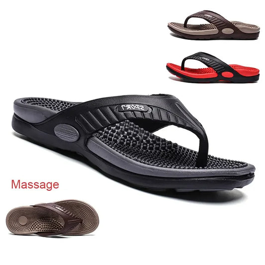 Vanmie Summer Slippers Men Massage Beach Flip Flops Men Slippers 2024 Casual Anti-slip Beach Slippers for Men Fashion Flip-flops