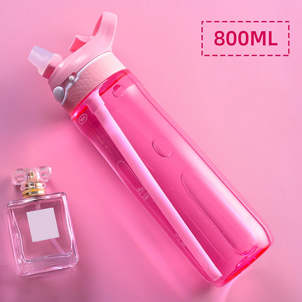800ml Tritan Sports Water Bottle with Straw Portable Water Bottle Large Capacity Fitness Water Cup for Camping Hiking