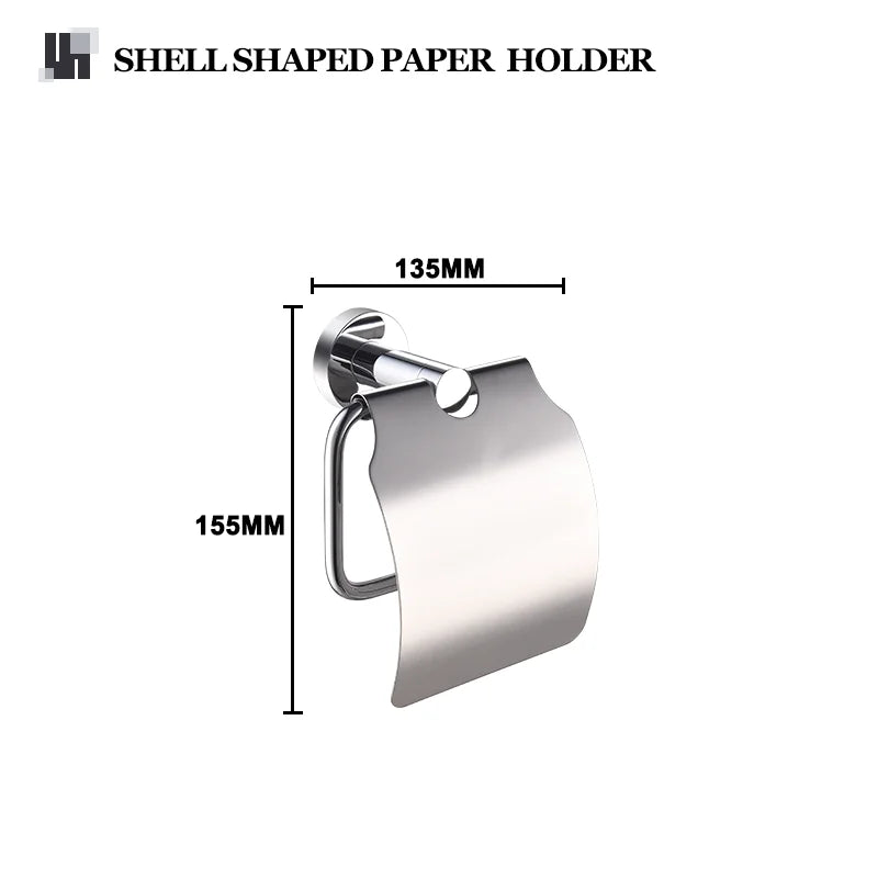 Bathroom Accessories 304Stainless Steel Hardware Kit Wall Mount Clothe Hook Paper Holder Towel Bar Toilet Brush Holder Soap Dish