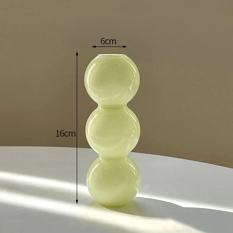 Nordic Glass Bubble Vases Hydroponic Flower Vase Creative Spherical Flower Vases Stained Bubble Glass Vase Home Office Decor
