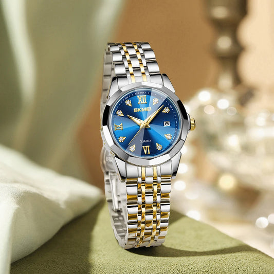 Luxury Full Steel Watches For Women Elegance Date Quartz Wristwatch For Female Lady Waterproof Girl Watch Relogio Feminino