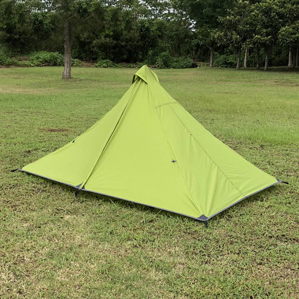 Ultralight Pyramid Camping Tent Rodless Pyramid Tent For Single Person 210T Cloth Outdoor Camping Hiking Tent Accessories