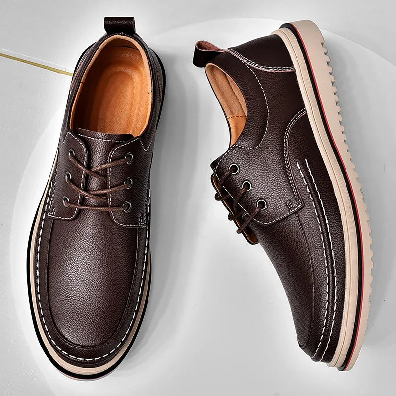 Golden Sapling Casual Business Shoes for Men Flats Leather Footwear Men's Leisure Derby Shoe Businessmen Dress Formal Loafer