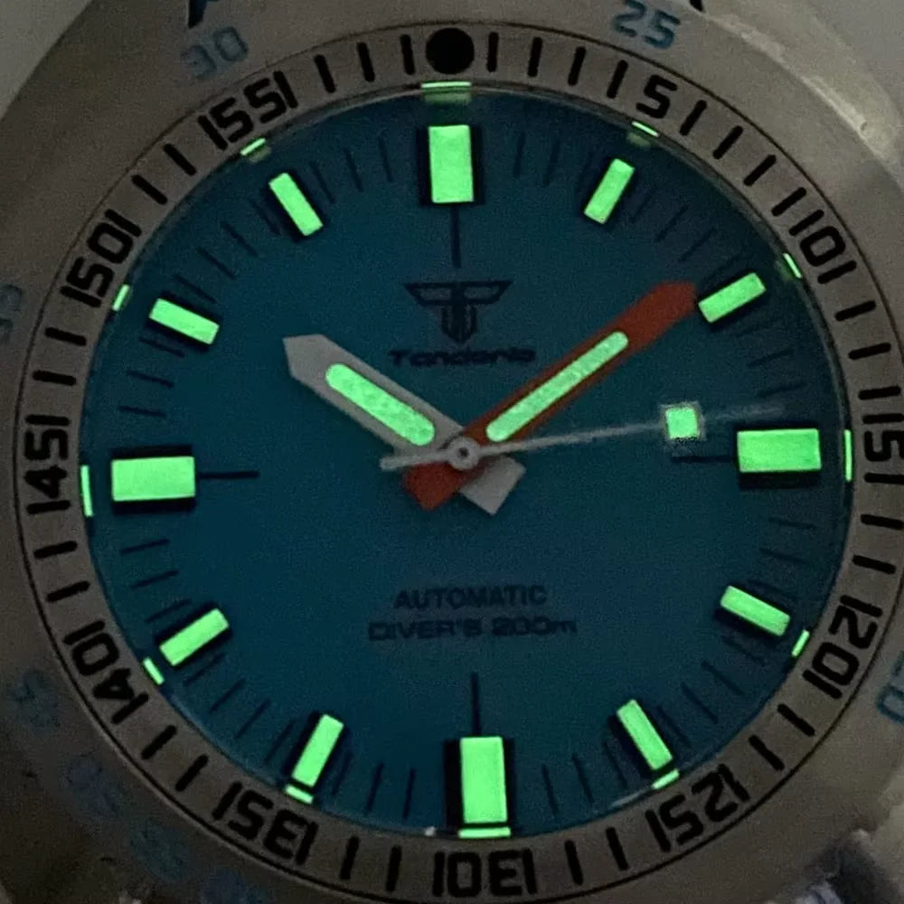 Tandorio V2 Buckle Bracelet Steel Bezel 42mm Sapphire Glass 20ATM Water Resistant NH35 Automatic Mens Dive Watch Reloj Hombre