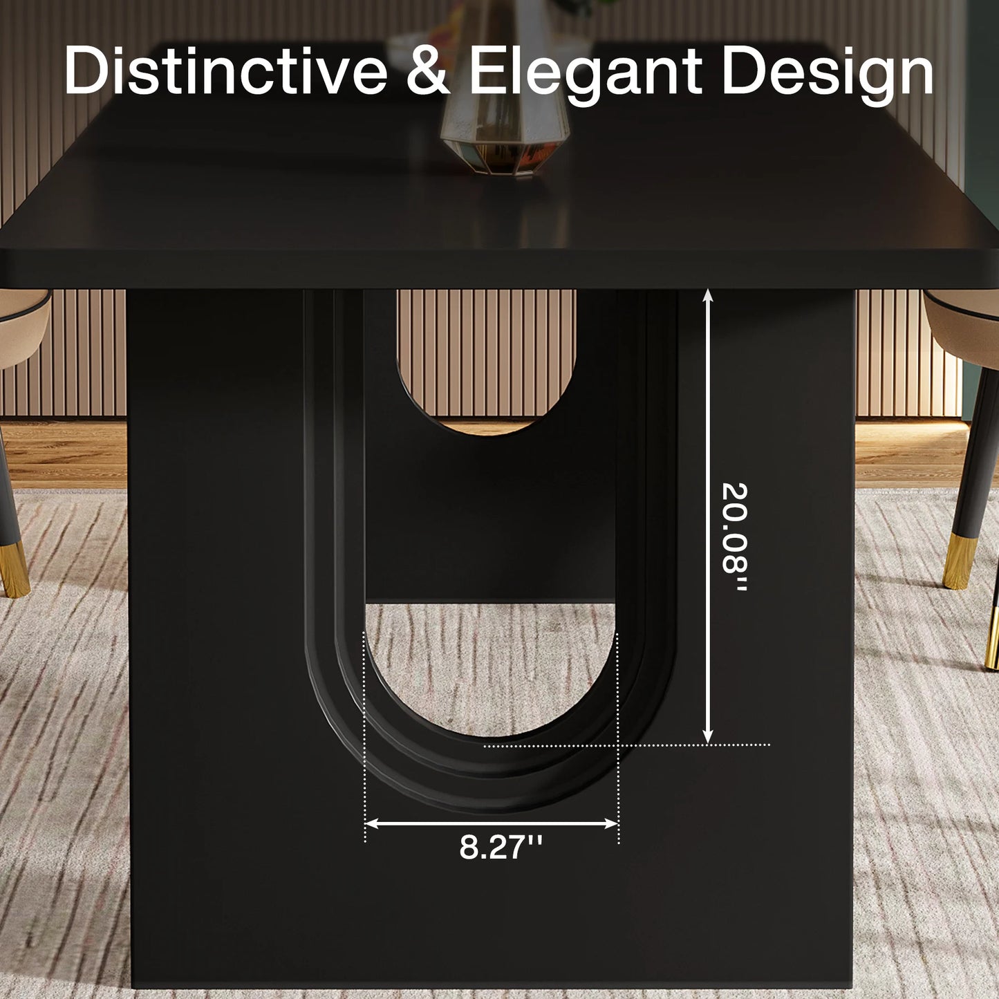Tribesigns Modern Dining Table for 6 People, 71" Large Kitchen Dining Table with Wood Pedestal Base, Rectangular Dinner Table