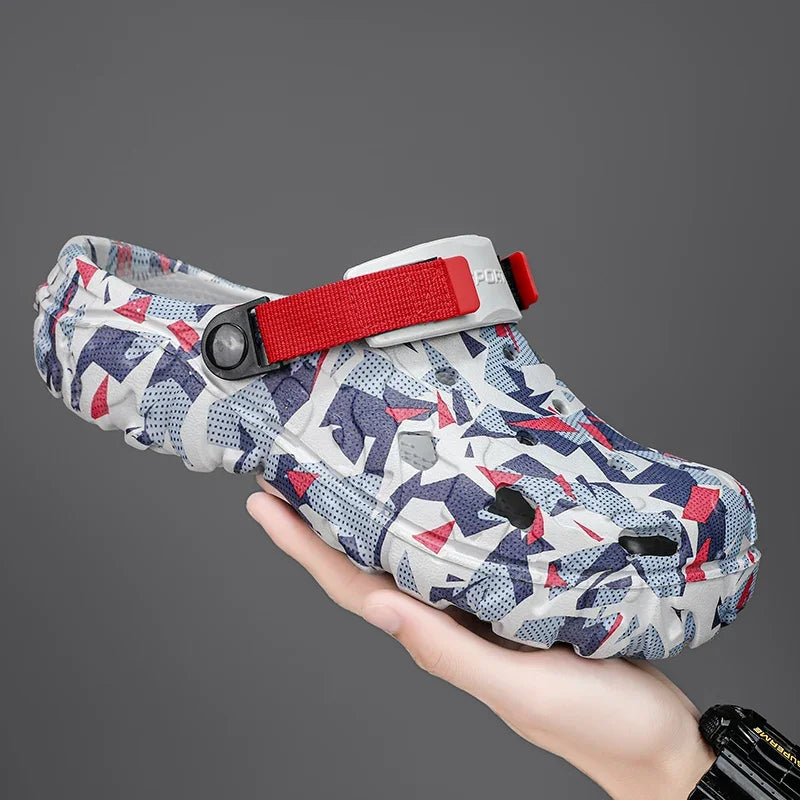 Summer Men Slippers Light EVA Men's Casual Shoes Hole Shoes Clogs Home Garden Outdoor Male Beach Flat Sandals