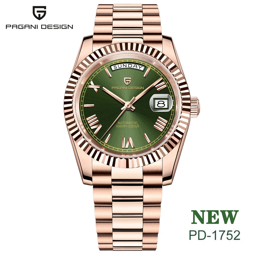 PAGANI DESIGN 2025 New DD36 automatic mechanical men watch Double calendar 36MM Watch For Men sapphire luxury waterproof Watches