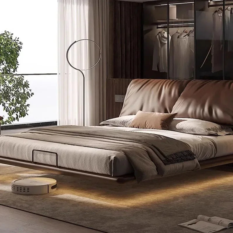 Nightstands Nordic Bed Double Bedroom Sleeping King Size Bed Frames Headboard Lounge Cama Matrimonial Home Furniture Decoraction