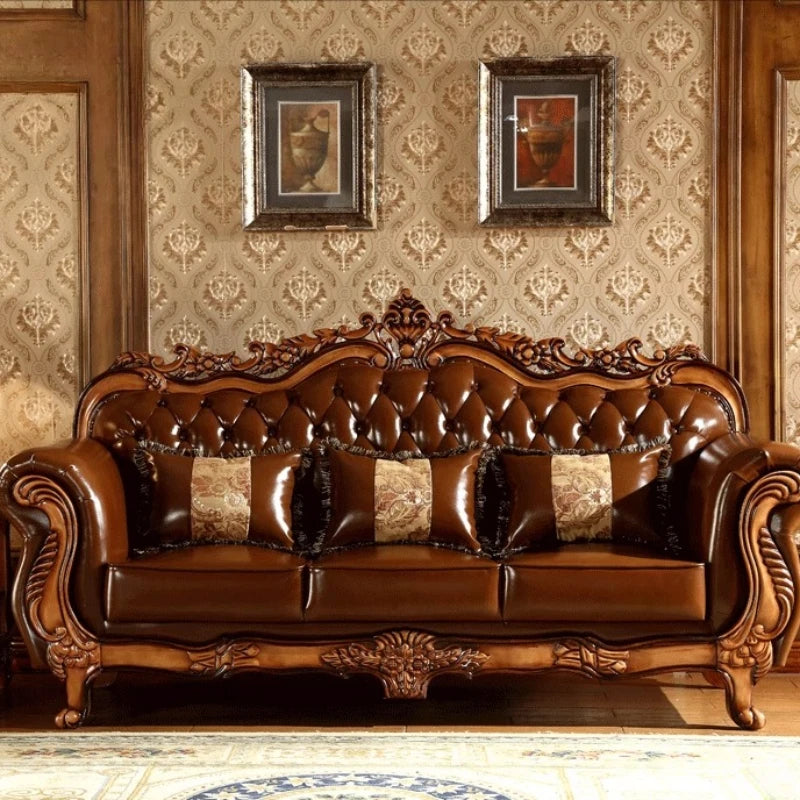 European Leather Sofa Mid Century Design Living Room Princess Corner Sofas High Quality Gaming Sillon Cama Trendy Furniture