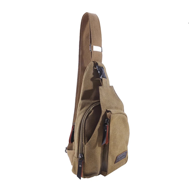 New Mens Vintage Canvas Satchel Shoulder Sling Chest Pack Multifunctional Outdoor Small Shoulder Bag