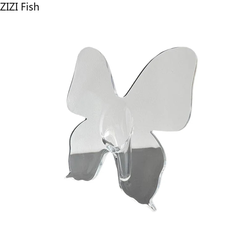 Transparent Butterfly Vase Flowers Pot Desk Decoration Flower Arrangement Butterfly Decorative Floral Vases Room Aesthetic Decor
