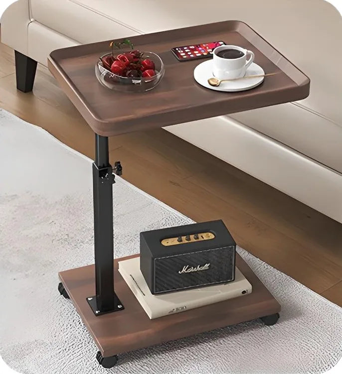 Side Table for Living Room, Bedroom Bedside TableMobile Coffee Table, C-shaped Sofa Side Cabinet, Simple Small Square Table