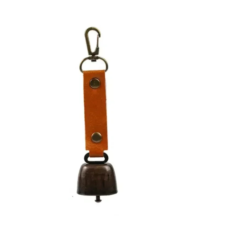 Outdoor Repellent Bear Bell Camping Retro PU Wind Chime Keychain Accessories Hiking Reminder Pet Pendant Bell for Fishing