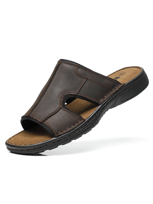 First-Layer Cowhide Men's Sports Sandals, Open-Toe Outdoor 防滑 Sandals, Casual Men's Shoes, Outdoor Fashion Beach Shoes, Li