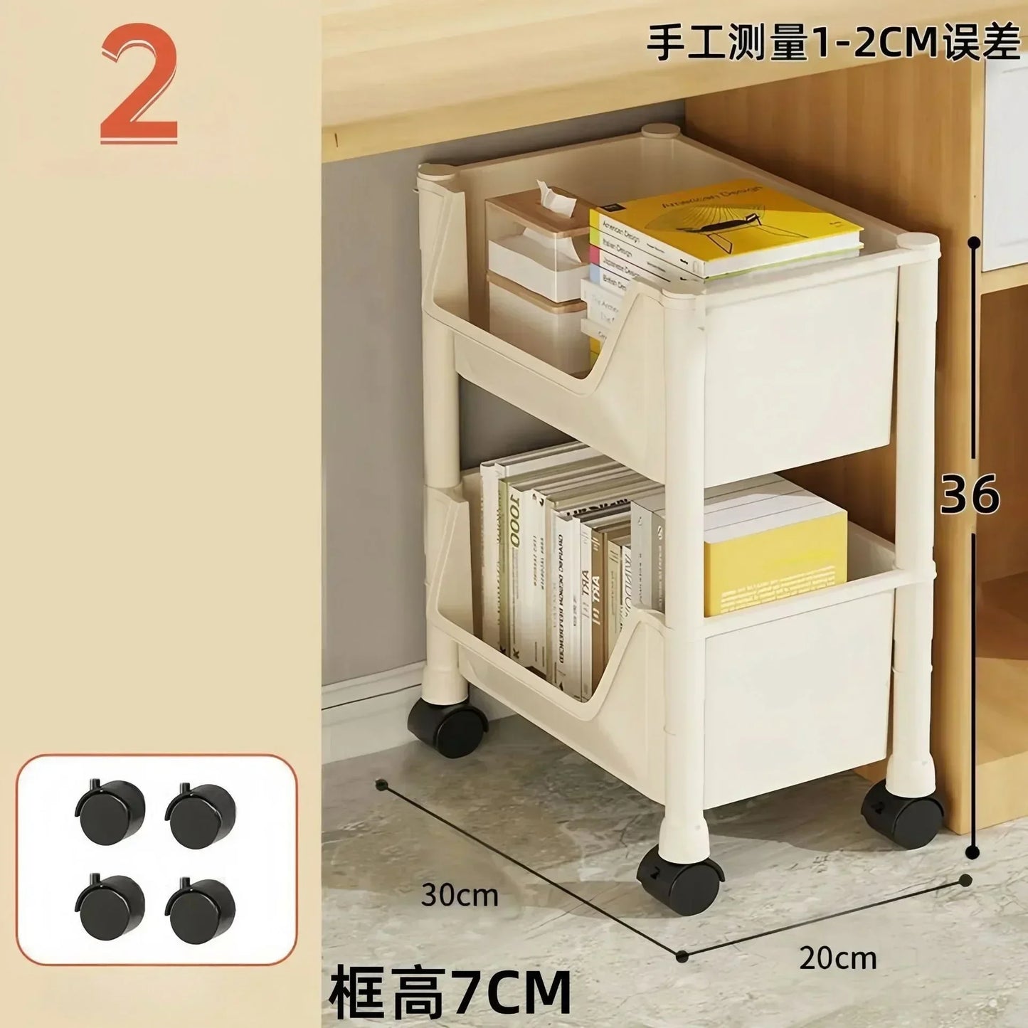 Trolley Bookshelf Kitchen Storage Rack Kitchen Corner Narrow Slit Storage Cabinet Bathroom Living Room Home Organizer