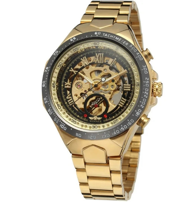 Men's watches hot selling 2025 new hollowed out men's fully automatic mechanical watch men's watch steel strap watch