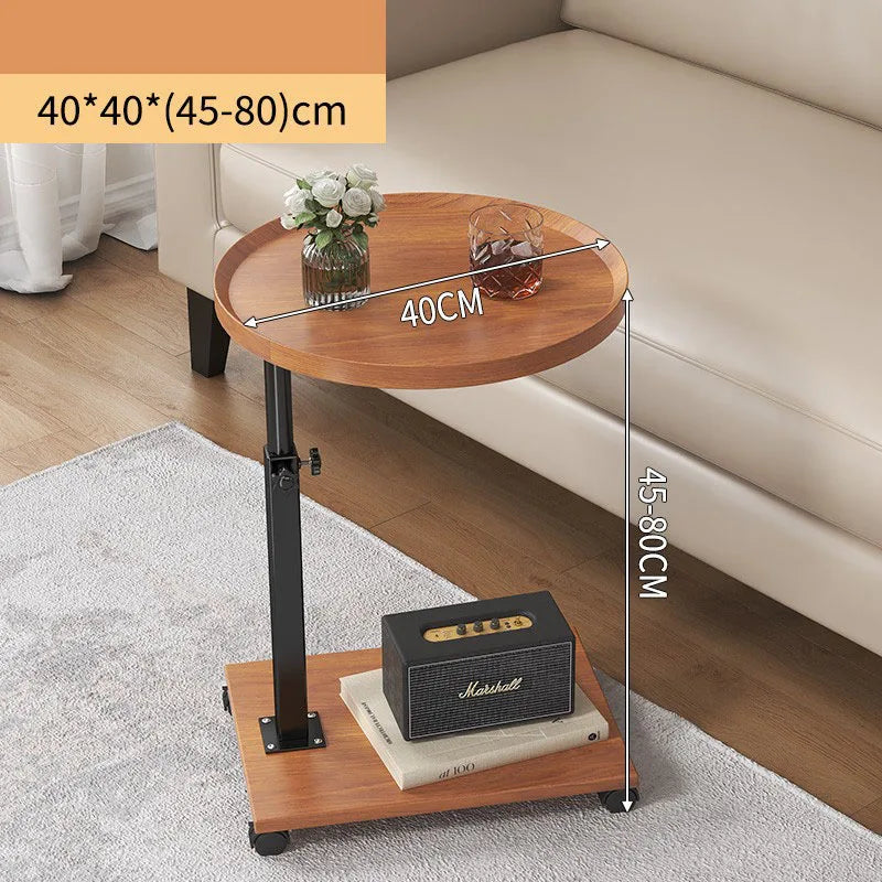 Side Table for Living Room, Bedroom Bedside TableMobile Coffee Table, C-shaped Sofa Side Cabinet, Simple Small Square Table