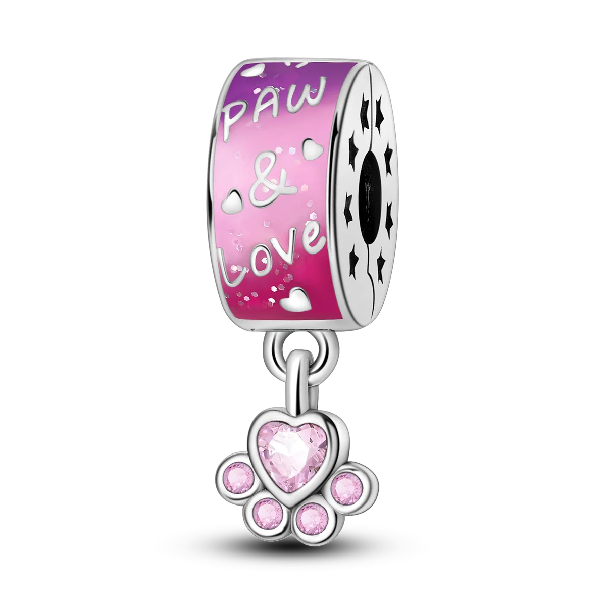 Silver Clasp 925 Sterling Silver CZ pave Clip Charms Daisy Beads Stopper Safety Chain fit Original Bangle Bracelet Jewelry Clip