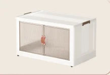Foldable Storage Cabinet 1 Layer Plastic Bin Box 360 Degree Rotatable Stackable 100 Gal Large Capacity Foldable Storage Box