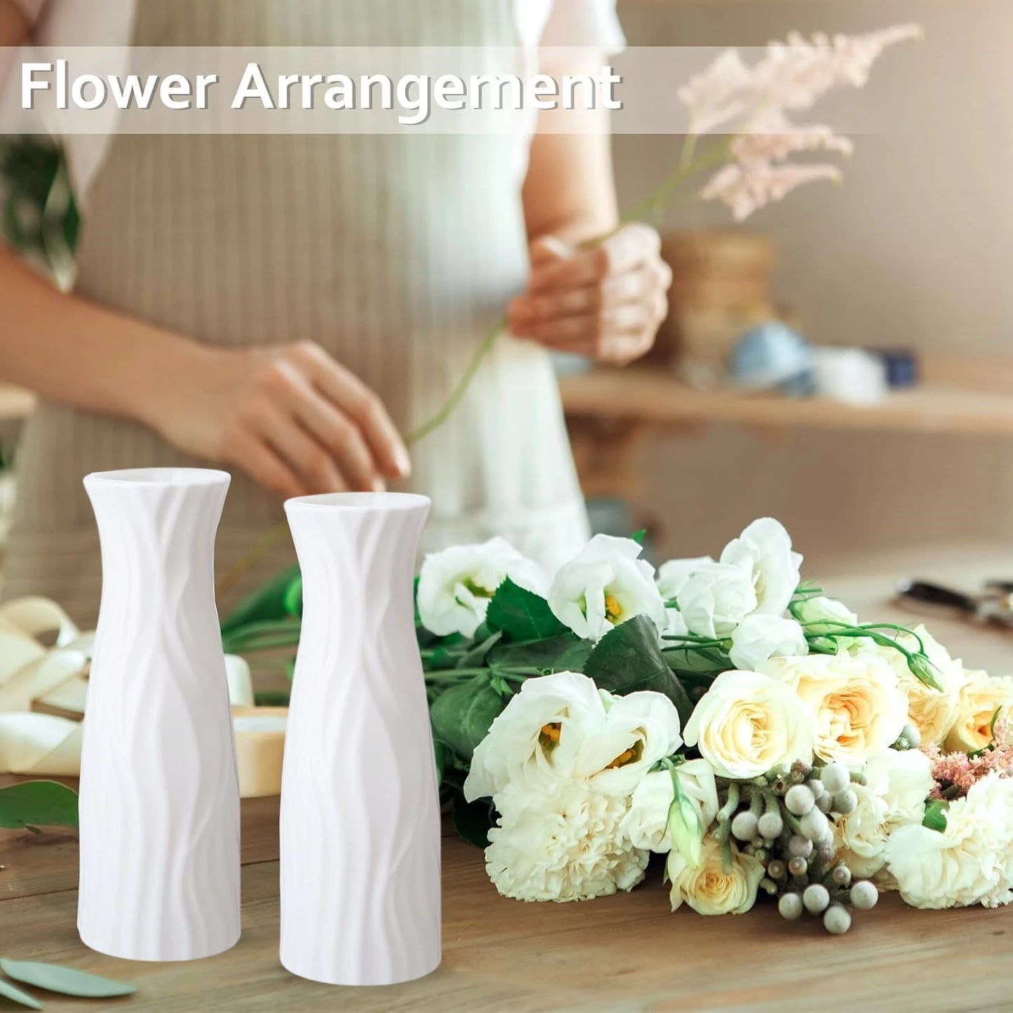 6-20Pack Plastic Flower Vases Bulk Small Nordic Floral Vases Unbreakable Bud Vase for Table Centerpiece Wedding Party Decor