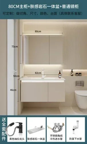 Washbasin Storage Bathroom Cabinets Mirror Wall Shelf Tool Drawer   Display Casa Arredo Room Furniture YY50BC
