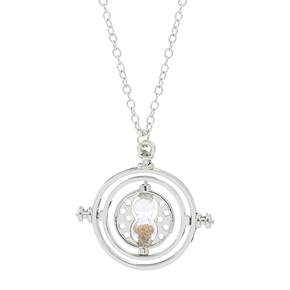 New Harried Time Necklace Timer Hourglass 360 Rotatable Potters Cosplay Props Astronomical Time Converter Magic School Fans Gift
