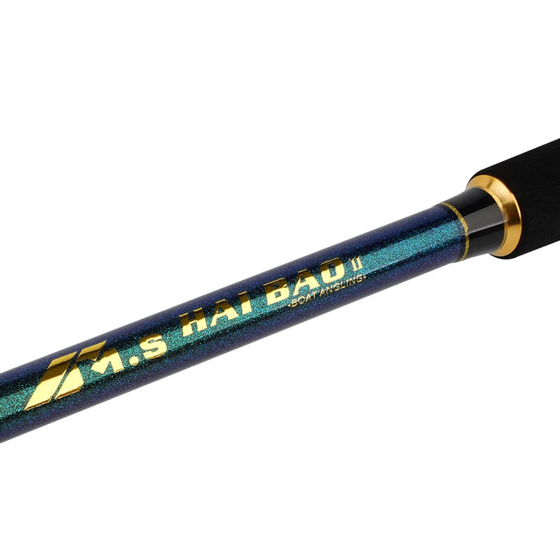 Large fishing heavy boat fishing rod, single rod, fast action, equal power, carbon fiber material, straight handle, 4.92/5.51/5.