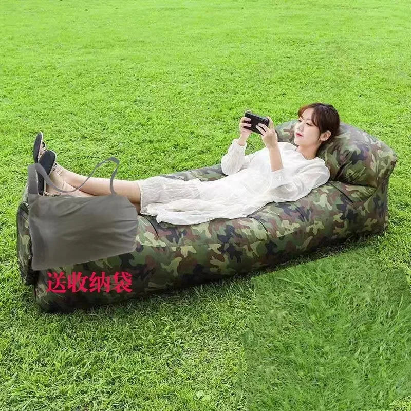 Trend Outdoor Products Fast Infaltable Air Sofa Bed Good Quality Sleeping Bag Inflatable Air Bag Lazy bag Beach Sofa 240*70cm.