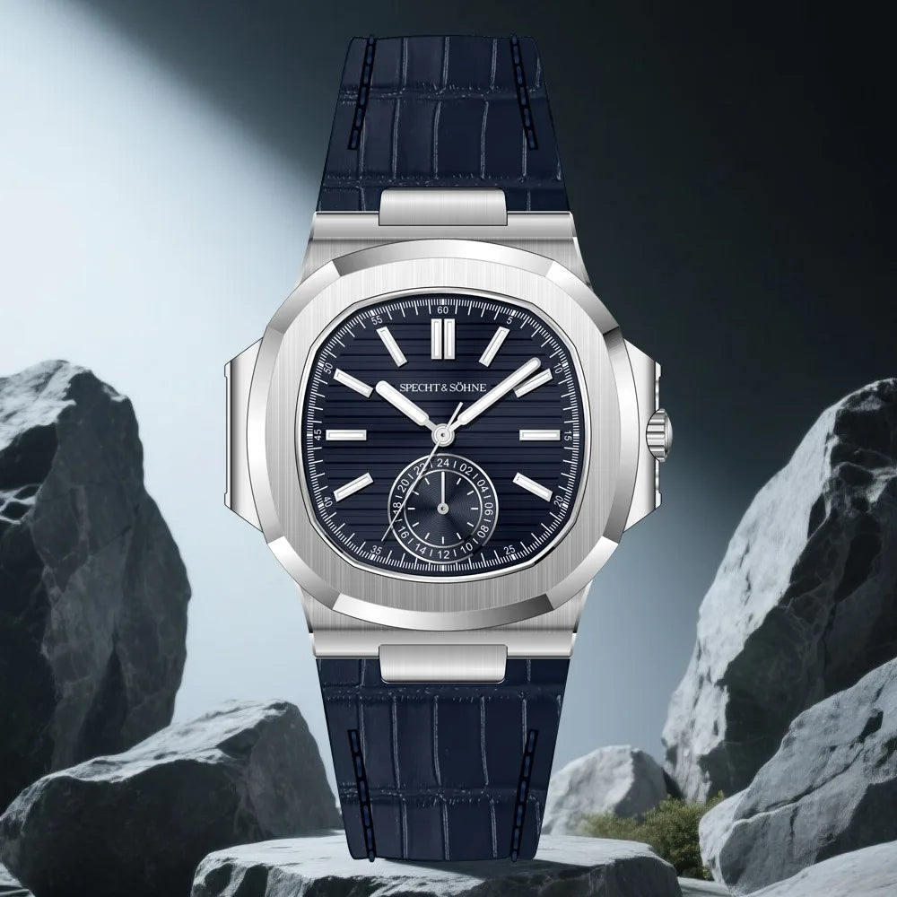 Specht & Söhne Watches Men Classic 5980 Japan VH60 Movt Luminous AR Coating Leather Crystal Steel Quartz Watches 50M Waterproof