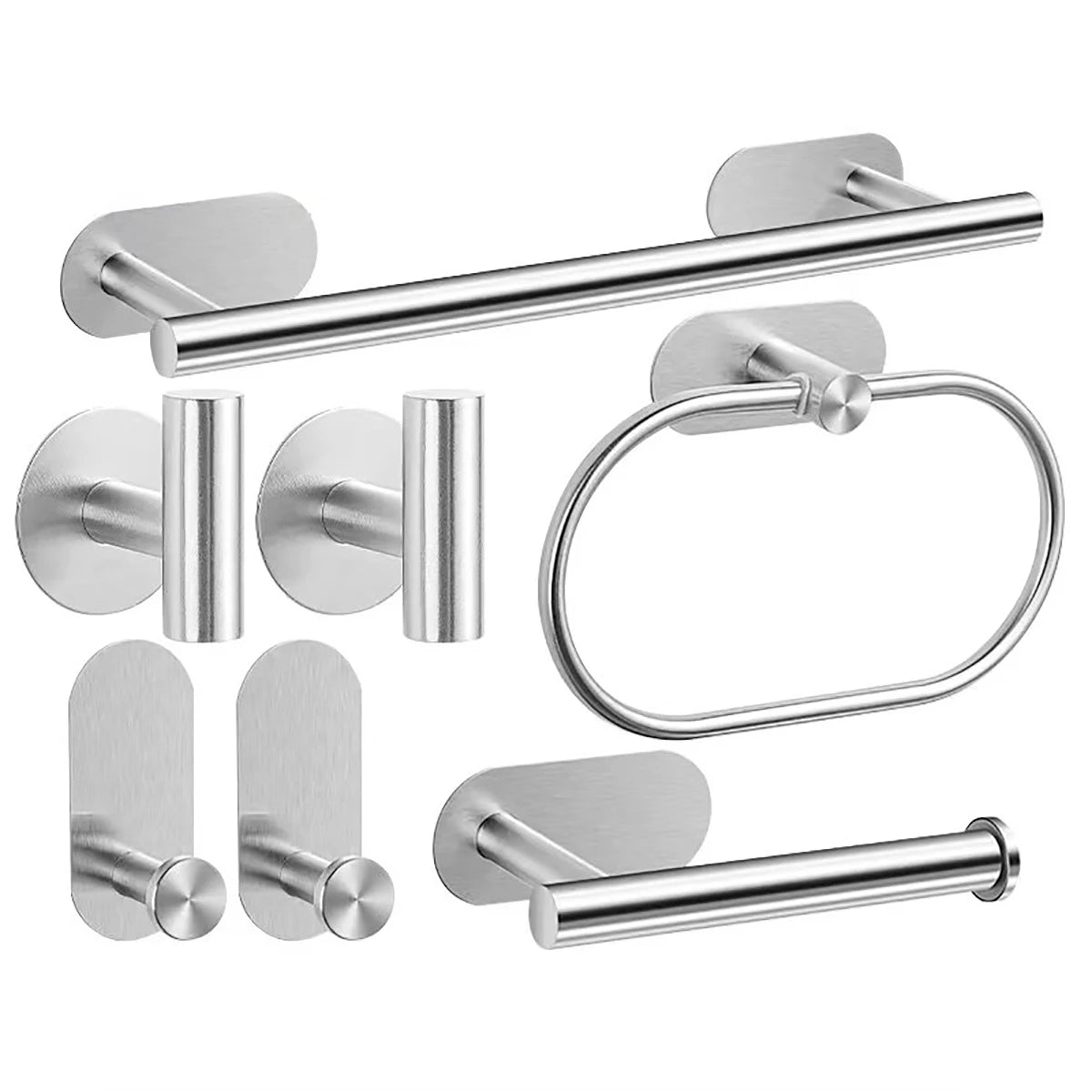 Bathroom Hardware Set 5/7pcs  SUS 304 Stainless Steel Towel Bar Se Includes Bar Hook Ring Toilet Paper Holder