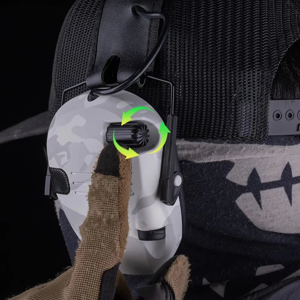 Shooting Training Headset Hunting Ear Protection Earmuffs  Headphone with Noise Reduction Knob Adjustment for Hunting Airsoft