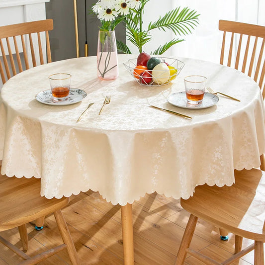 Waterproof  Round Table Cloth Pastoral PVC Plastic Kitchen Tablecloth Oilproof Antifouling Cover Dining Table Cloth Decorate