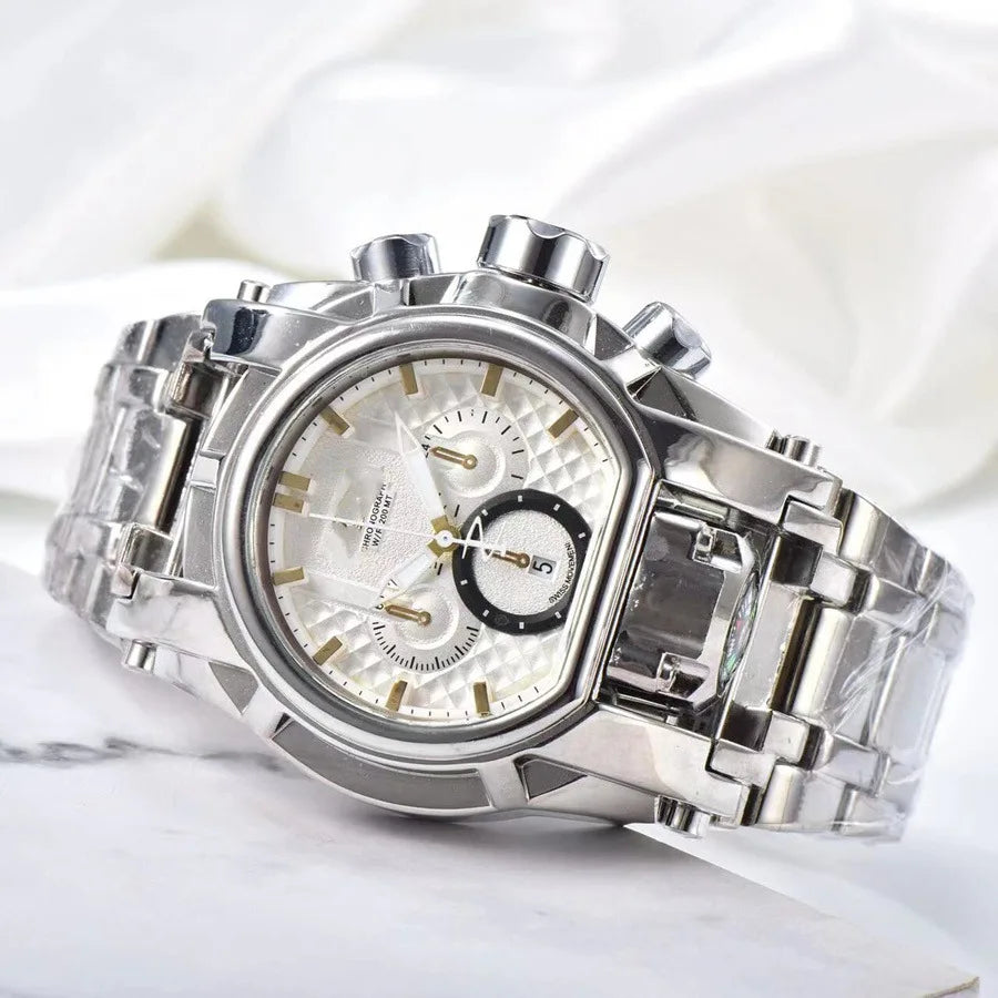 Men's Chronograph Watch - Luxury Invincible Relógio Masculino