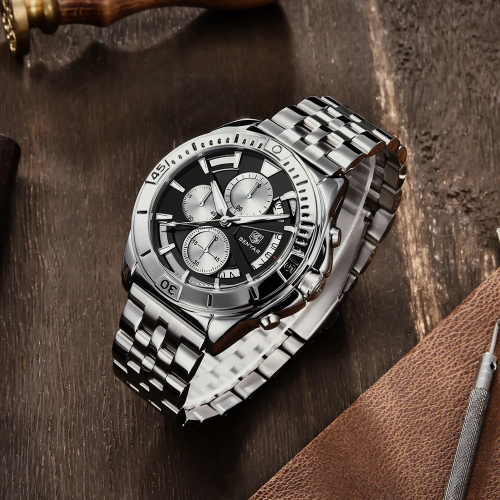 2025 New Mens Watches Top Luxury Quartz Wristwatches Men Chronograph Speed Sports Watch For Man Waterproof Stainless Steel Clock